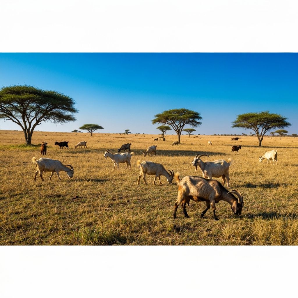 African rangeland with goats